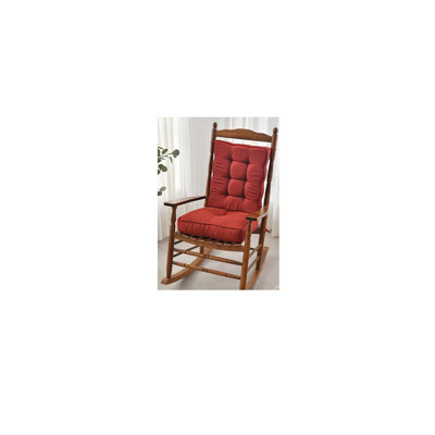 Coussin de chaise berçante antidérapante en mousse à mémoire de forme, coussinets touffetés résistants à l'eau et résistants à l'eau Fadeshield, ensemble de coussins de siège et de dossier avec attaches pour chaise berçante intérieure / extérieure, 2 pièces, bourgogne