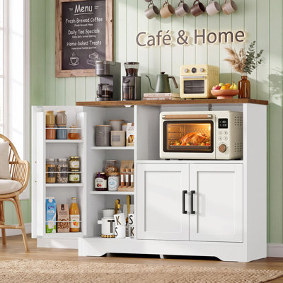 Sideboard Buffet Cabinet with Doors and Adjustable Shelves, Kitchen Storage Cabinet for Kitchen Dining Room