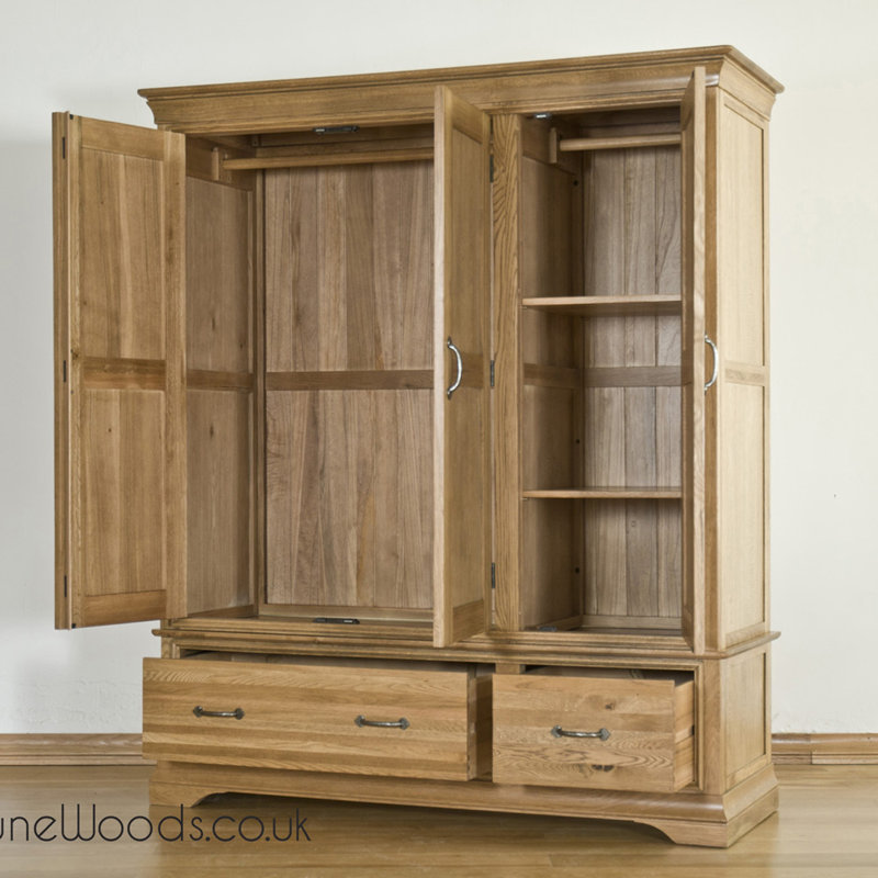 3 Door Solid Wood Wardrobe