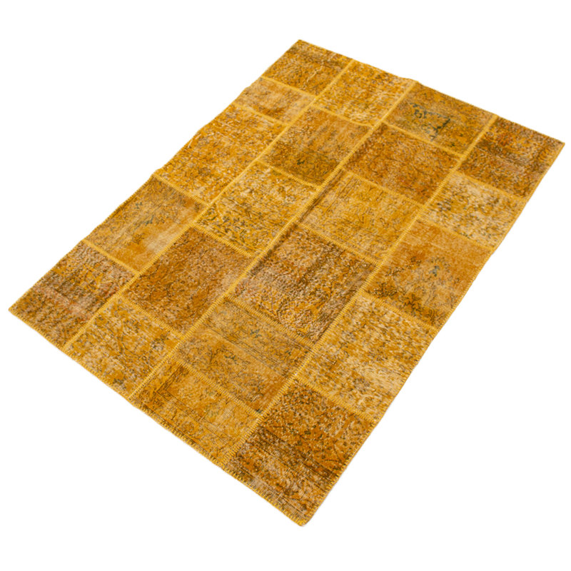 Tapis de zone en laine 5 pi 6 po x 7 pi 7 po one-of-kind à la main-noué la 1980 Sukru