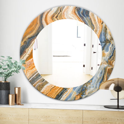 Porch & Den - Marbled Geode 4 - Printed Traditional Mirror