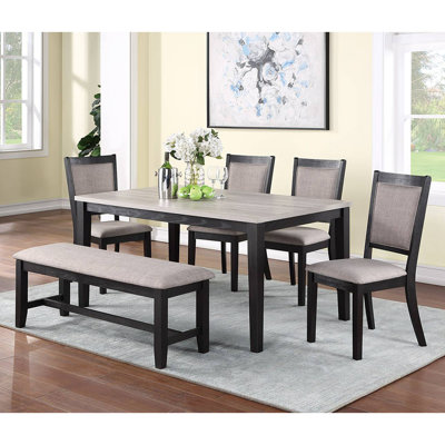 Devayah 4 - Person Solid Wood Solid Wood Top Four Leg Dining Set
