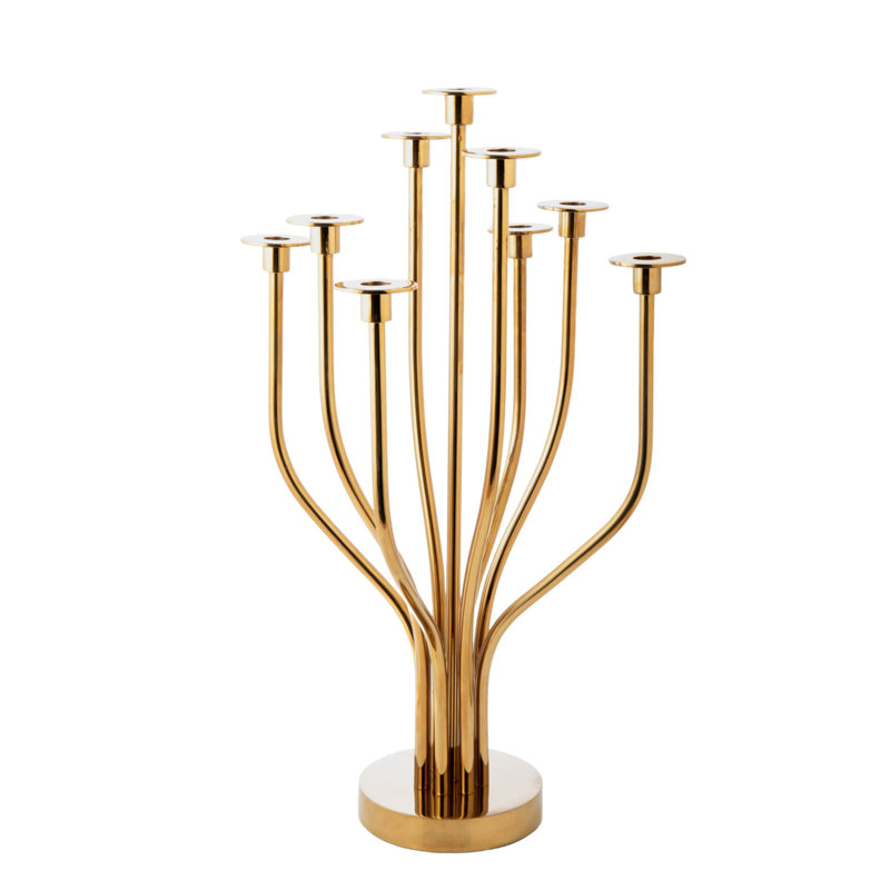 Bougeoir de table Radiant Tree, H 36 po x l 12 po x P 12 po, Doré