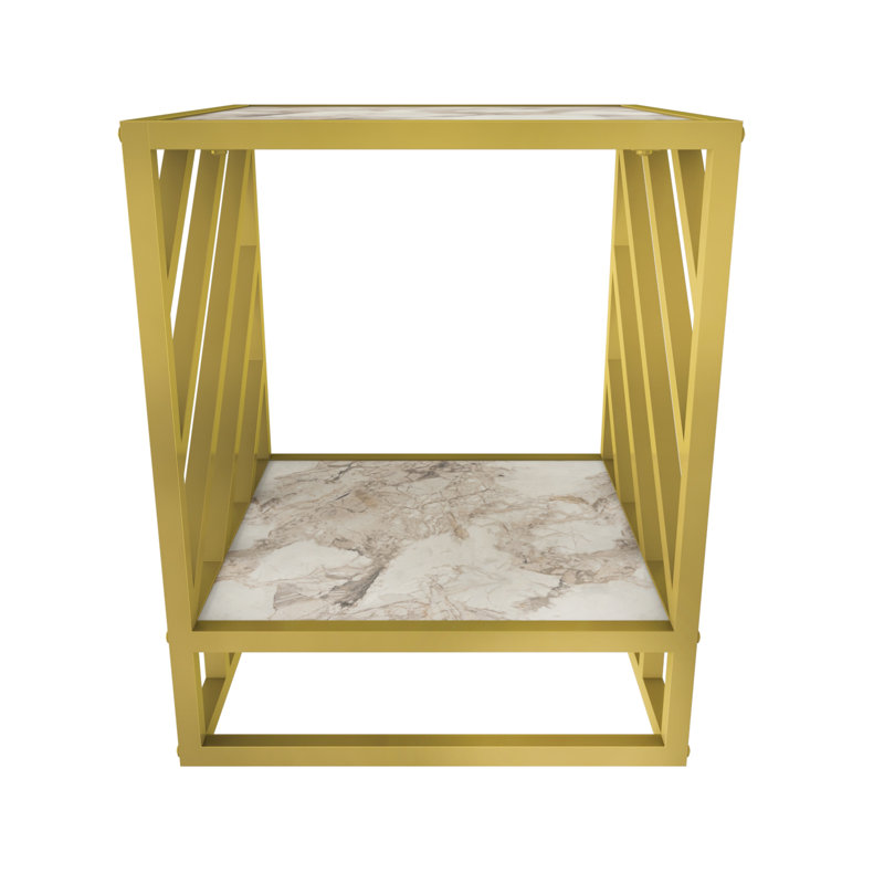 Cohee End Table, Ephesus, Gold
