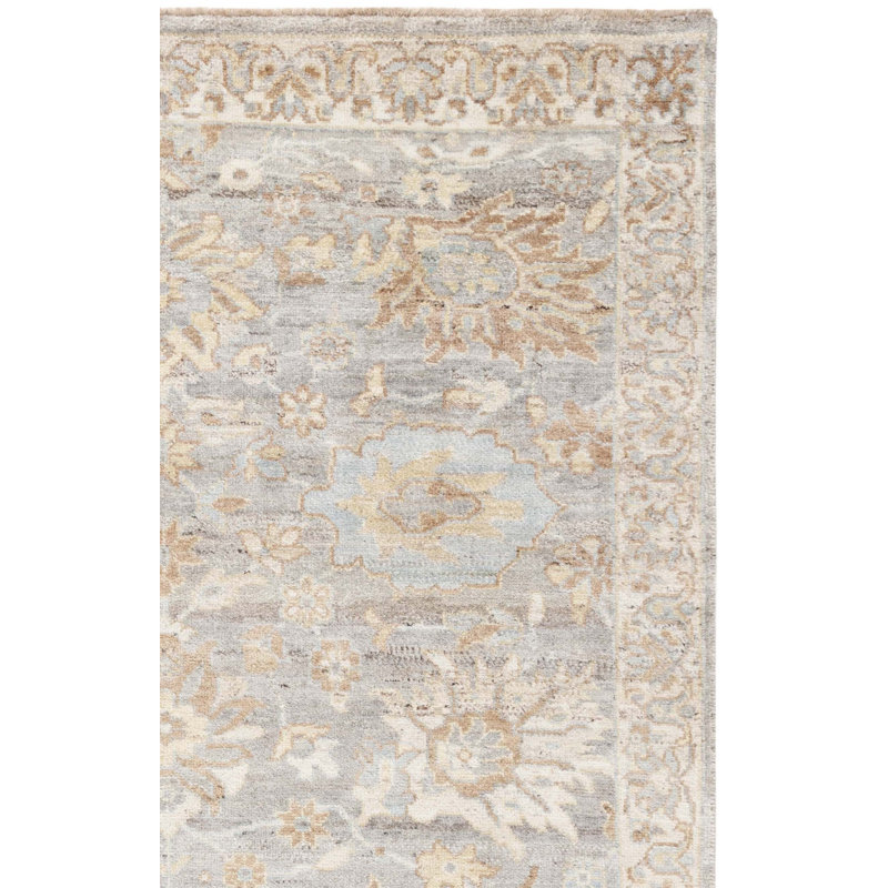 Oushak Hand Knotted Wool And Cotton Oriental Rug, Rectangle 9' x 12'