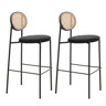 Danele Euston Modern Wicker Bar Stool with Steel Frame