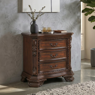 Table de chevet Bharata en noyer foncé