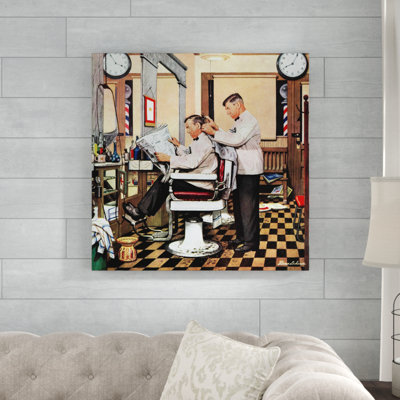 " Barber Getting Haircut " Painting