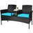 Wicker 2 - Person Patio Conversation Set with Cushions-1841575522