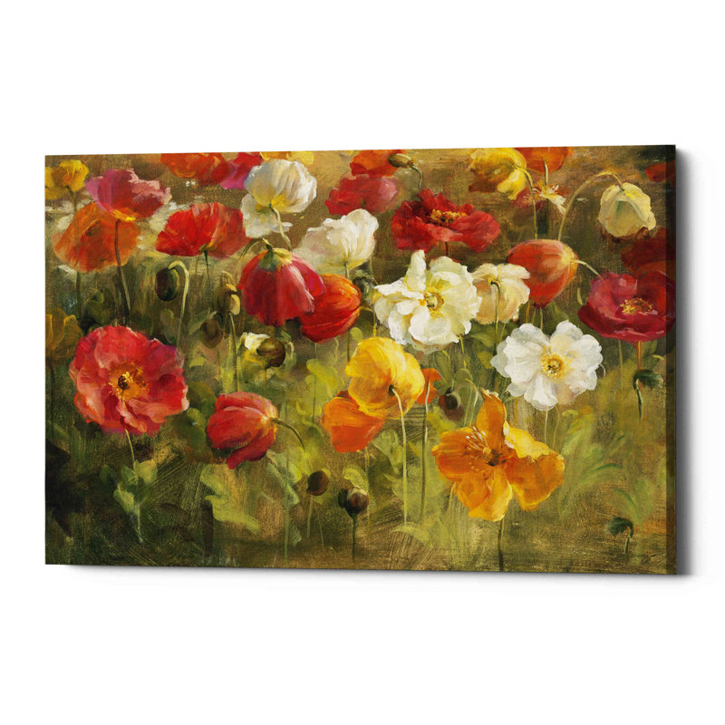 «Poppy Field» par Danhui Nai, art mural sur toile, H 26 po x l 40 po x P 1,5 po