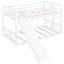 Twin Over Bunk Bed In White With & Slide - And Elegant Thrilling Sliding Adventure Secure Bedroom Excitement