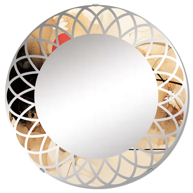 Northleach - Miroir mural moderne rond, 32 po x 32 po