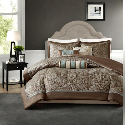 Ensembles de literie luxueux en polyester multicolore, conception jacquard moderne avec coussins décoratifs pour très grand / très grand californien