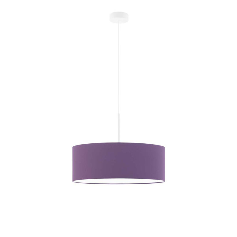 Aubryn 3 - Light Drum Pendant, White, Violet, 120cm H x 40cm W x 40cm D