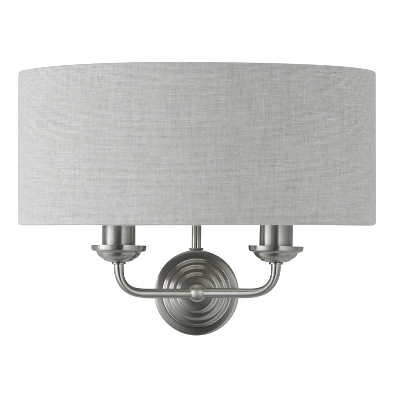 Landover Armed Sconce, Brushed Chrome, Natural