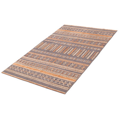 Grogan One-of-a-Kind 5'0" X 8'1" New Age Wool Area Rug in Dark Gray