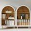 Ensemble de 2 petites bibliothèques arquées, armoire de rangement arquée, bibliothèque supérieure arquée moderne avec 3 tablettes