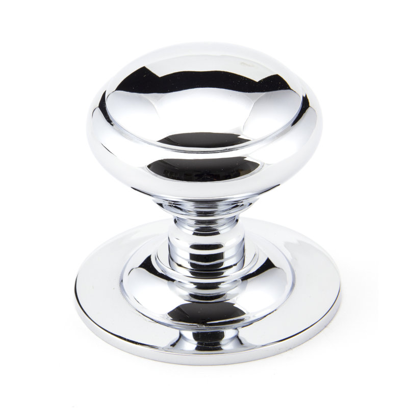 Round Centre Door Knob, Polished Chrome