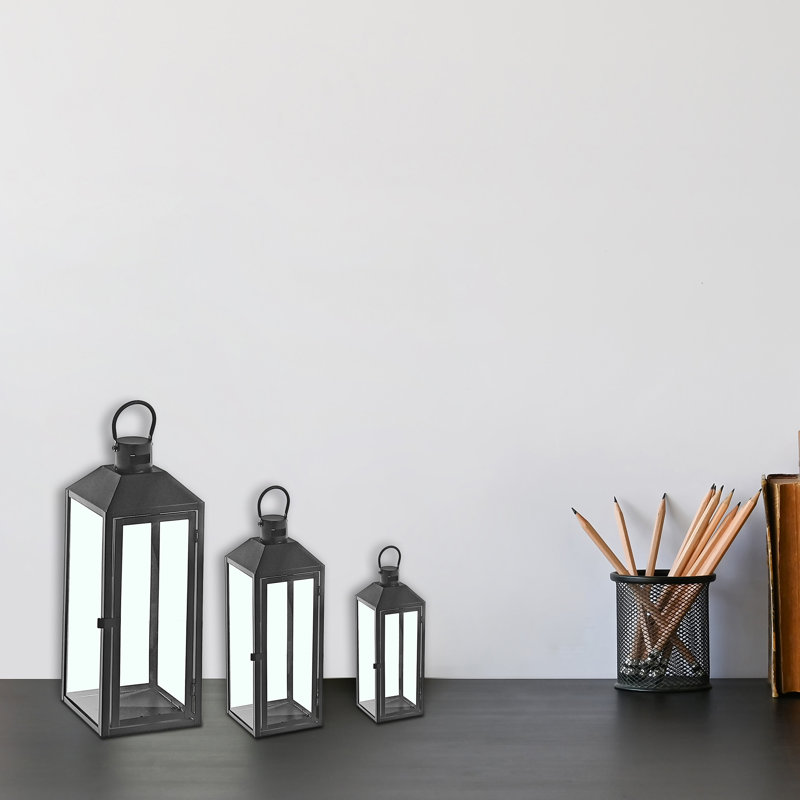 Ensemble de 3 lanternes métalliques en métal