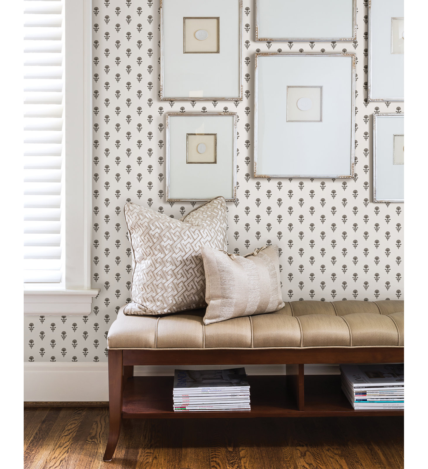 Floral Wallpaper, Stone