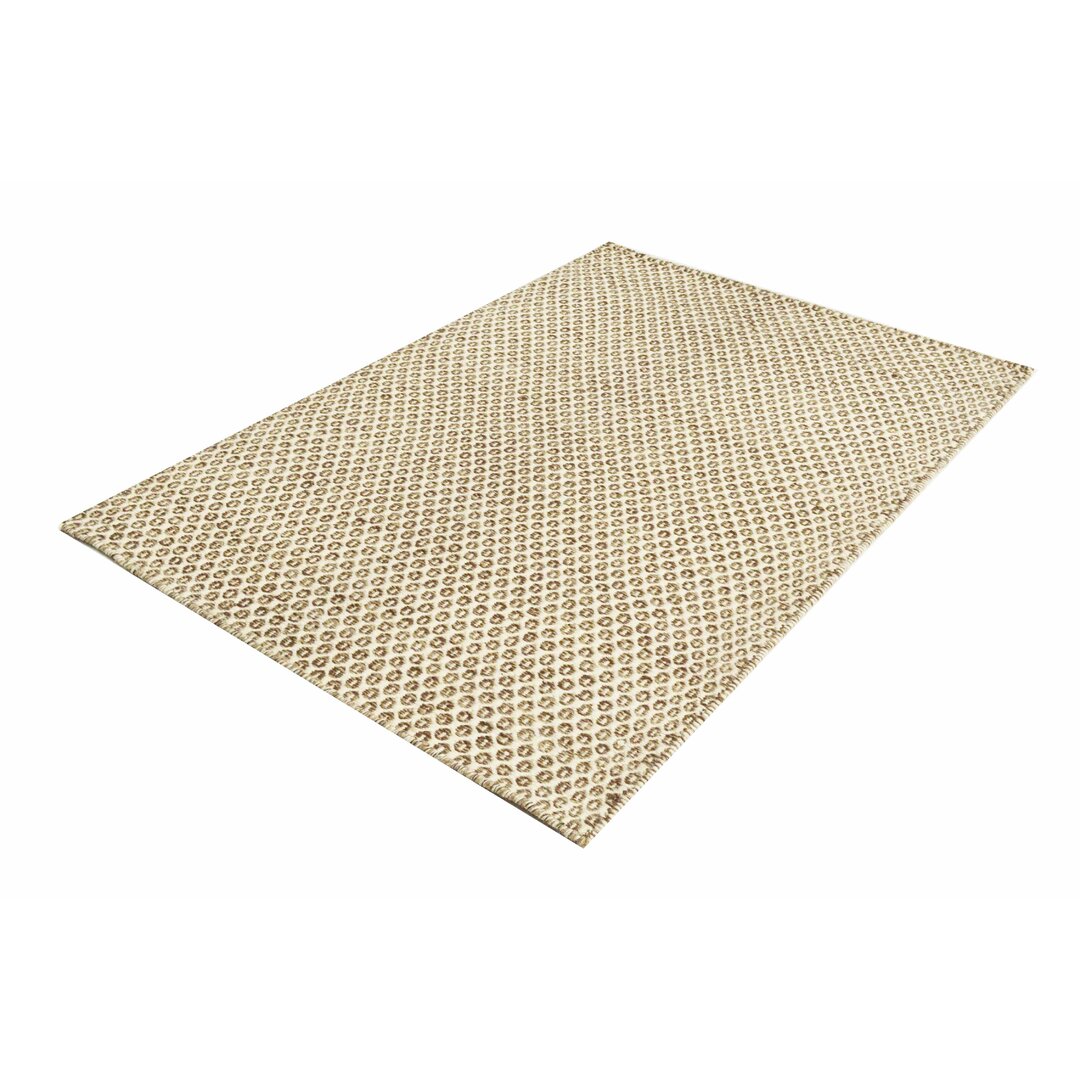 Kelim-Teppich aus Wolle in Beige