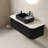 Dina 48" Bathroom Vanity With Sink, Wall-mounted Curved Edges Striped Bathroom Storage Cabinet With 2 Drawers, Black Rectangular Ceramic Basin, No Faucet, Pre-assembled, black color-179226272