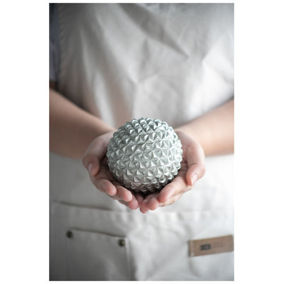 Nahara Set of 3 Silver and Gray Iron Decorative Orb Spheres with Geometric Textures