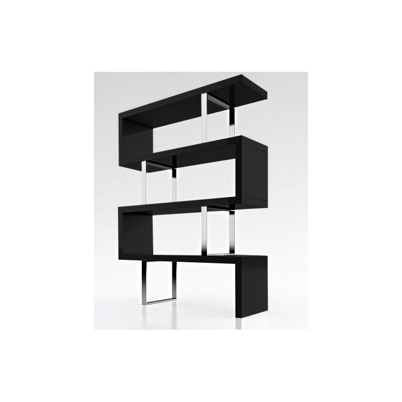 Charlis Metal Geometric Bookcase, (4 Shelves) 67" H x 51" W x 16" D, Black