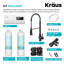Robinet de cuisine KRAUS Britt 2-en-1 de style commercial avec filtre à eau rétractable à poignée simple avec système de filtration sous-évier Purita-103150503