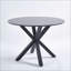 Table basse Mid-Century ronde de 42,1 po pour le salon, plateau en panneau de fibres à densité moyenne noir, pieds robustes en métal, facile à nettoyer et amp; Stable