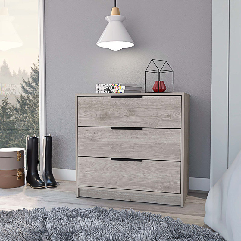 Dawsmere 16.34'' W 3 - Drawer Dresser, Grey