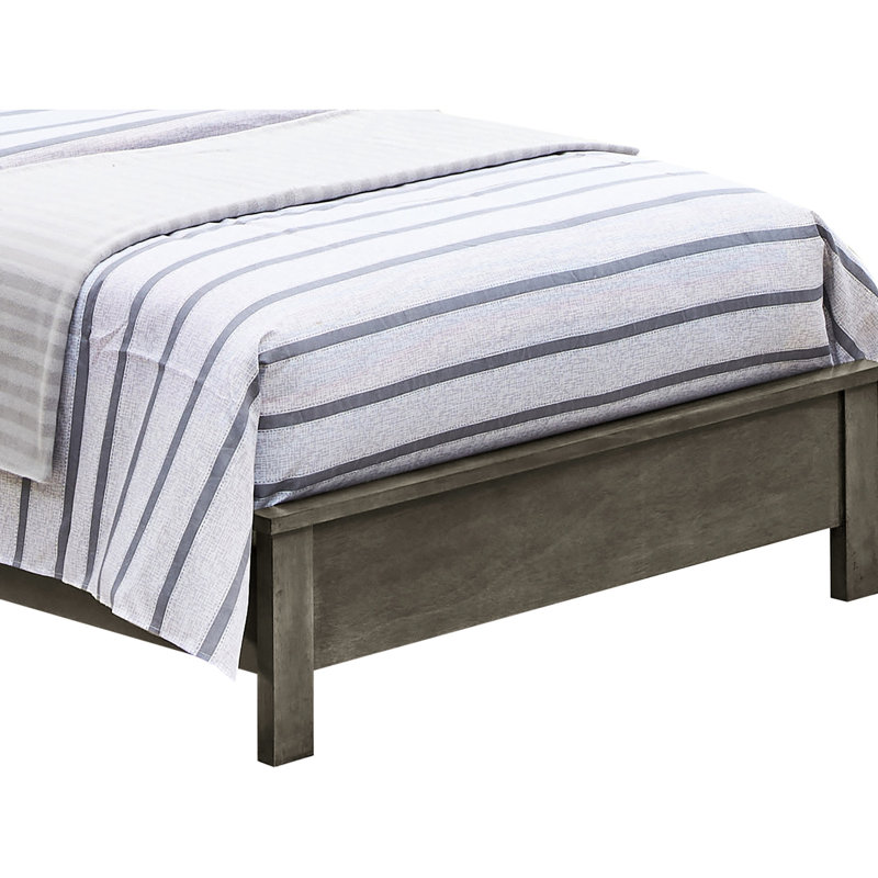 Lit simple gris paisible de 48 po, conception transitionnelle et lit robuste avec style