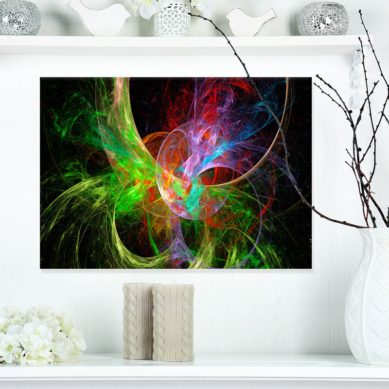 Oversized Multicolor Abstract Fractal Canvas Art Print