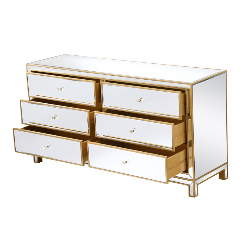 Fairgrove 60'' W 6 - Drawer Dresser, Gold