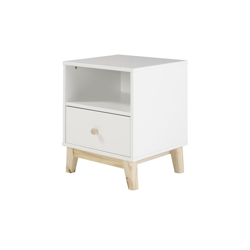 Table de chevet à 1 tiroir de style scandinave massif de style scandinave massif Caillier
