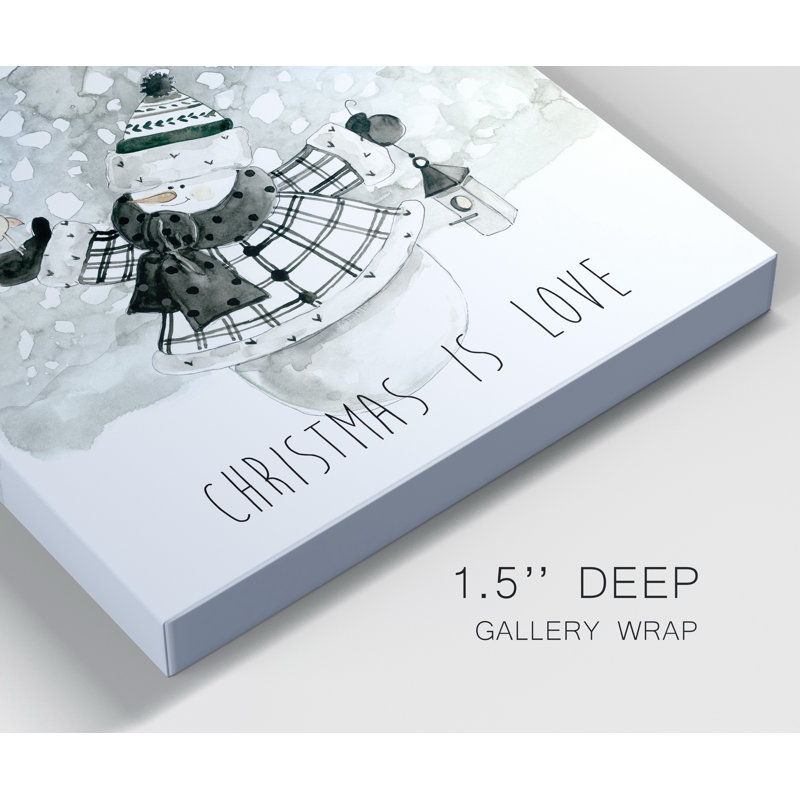 «Christmas Is Love», reproduction d'art sur toile tendue, H 16 po x l 16 po x P 1 po