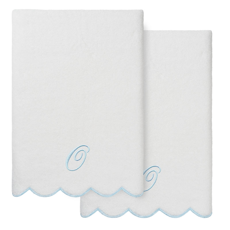  Ensemble de serviettes de bain personnalisables 100% coton turque ADORNIA 2PC, O, Serviette de bain - paquet de 2