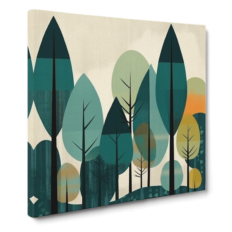 Forest Mid-Century - Wrapped Canvas, 50cm H x 50cm W x 3cm D