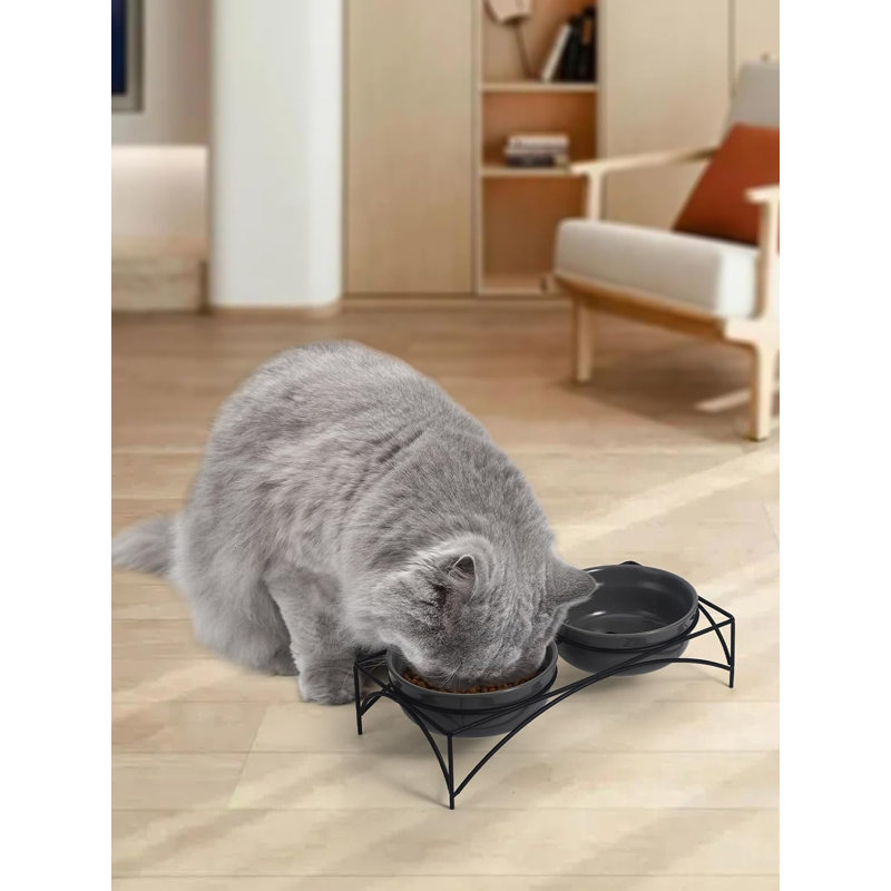 Ceramic Raised Elevate Feeder, Gray