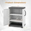 Armoire de rangement, buffet autoportant avec 2 portes et tablettes gris et blanc-129961287