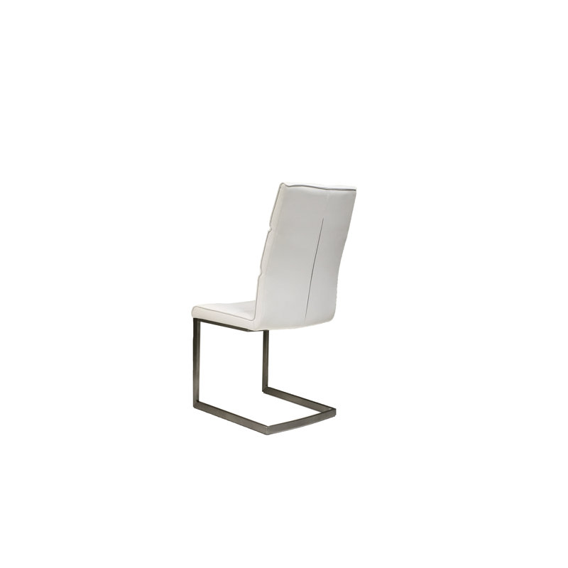 Duomo 19'' H Upholstered Metal Side Chair, Off-White