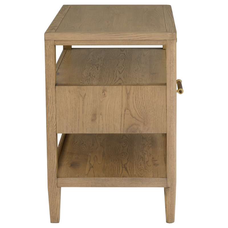 Maxwell 1 - Drawer Solid Wood Nightstand, Sunlit Oak