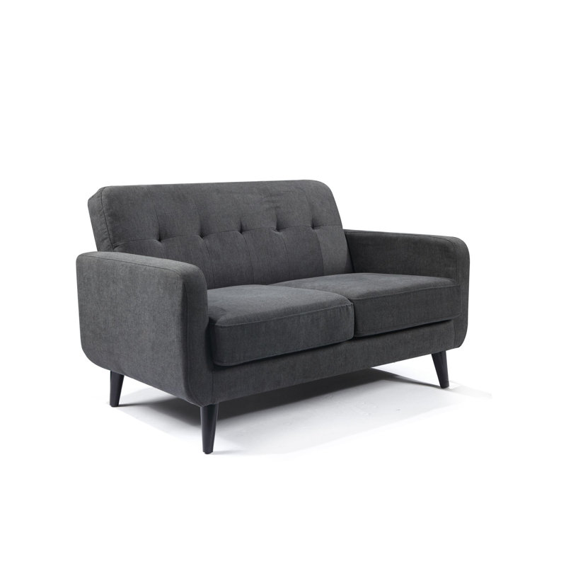 Betton 2 Seater Velvet Sofa, Charcoal Chenille