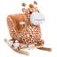 Chevaux et animaux à bascule brun avec design fonctionnel, 9,2 x 4,9 x 7,8 po, bois polaire et acier