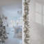 The Holiday Aisle® 9' Christmas Yuletide Glam Trimmed Silver Garland, 75 Pure White LED Lights