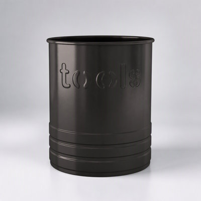 Stylish Embossed Black Nickel Stainless Steel Utensil Holder for Spatulas, Ladles, and Tongs, Perfect for Modern Kitchens