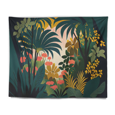 Tapisserie florale en polyester avec des punaises