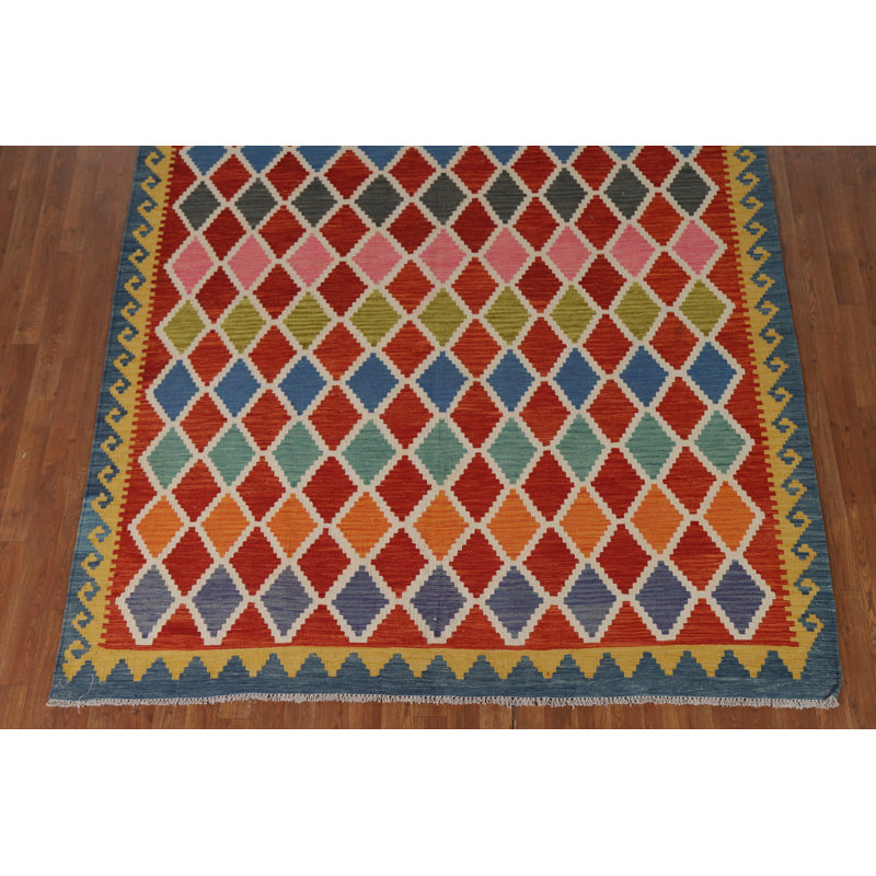 Multolor Kilim Reversible Wool Rug 7x9