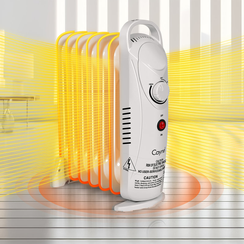 Radiateur électrique CAYNEL avec thermostat réglable 700 W, blanc
