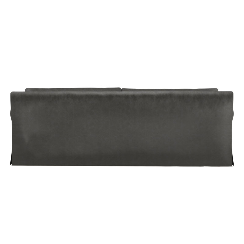Canapé à accoudoirs arrondis Ludlow, Cuir rétro graphite, H 34 po x l 84 po x P 42 po, Brun foncé